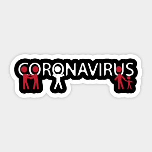 Coronavirus vs human Sticker